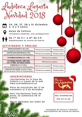 LUDOTECA LAGARTA NAVIDAD 2018 - Ayuntamiento de Cuarte de Huerva LUDOTECA LAGARTA NAVIDAD 2018 - Ayuntamiento de Cuarte de Huerva