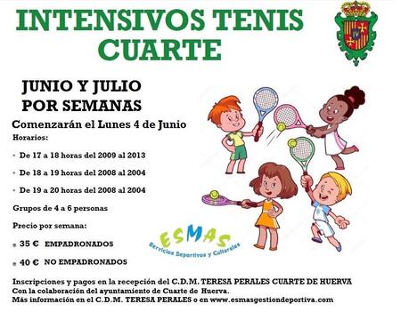 INTENSIVOS TENIS CUARTE - Ayuntamiento de Cuarte de Huerva INTENSIVOS TENIS CUARTE - Ayuntamiento de Cuarte de Huerva